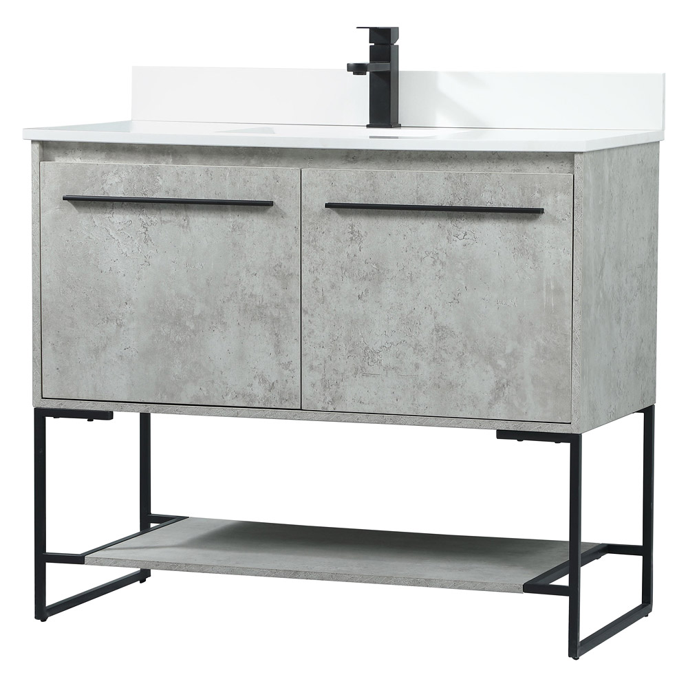 Elegant Bathroom Vanity - Concrete Gray (VF42540MCG-BS)