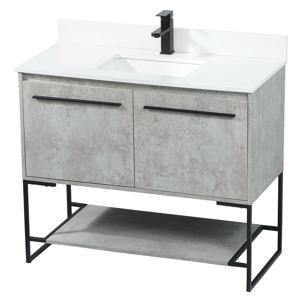 Elegant Bathroom Vanity - Concrete Gray (VF42540MCG-BS)