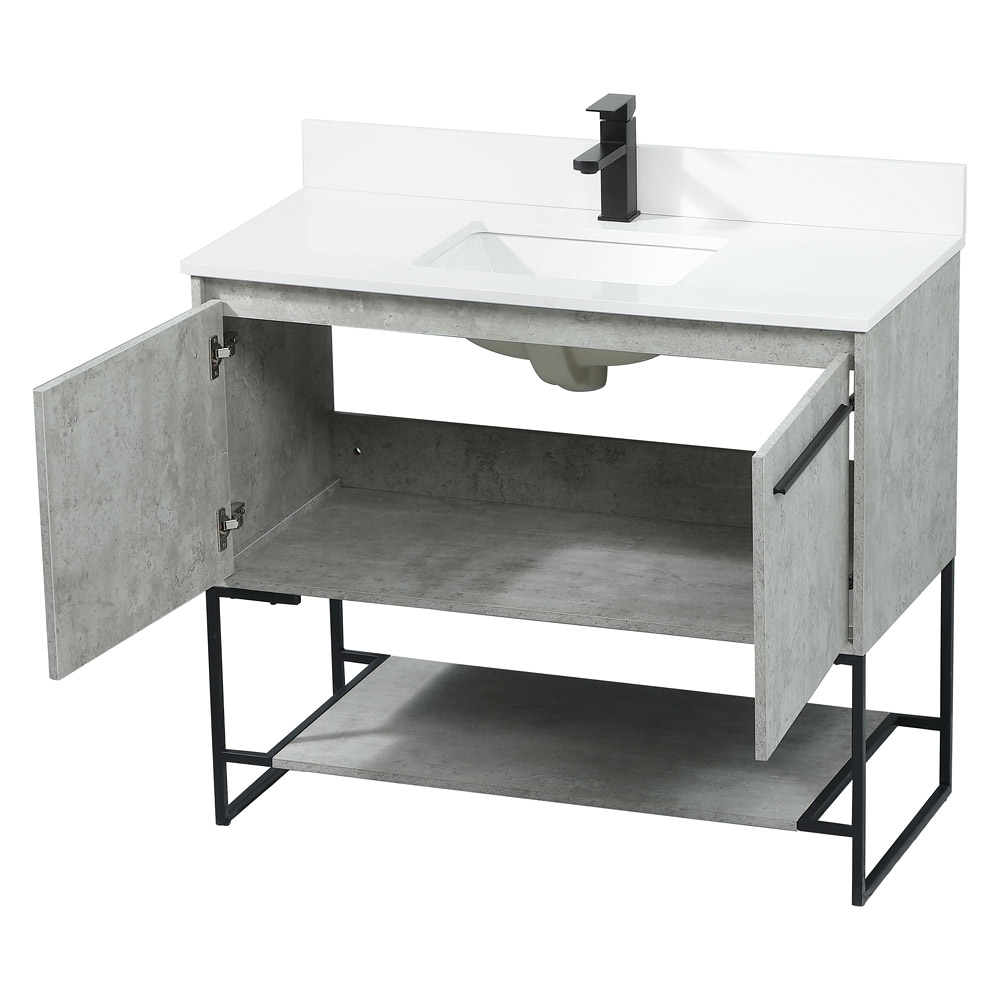 Elegant Bathroom Vanity - Concrete Gray (VF42540MCG-BS)