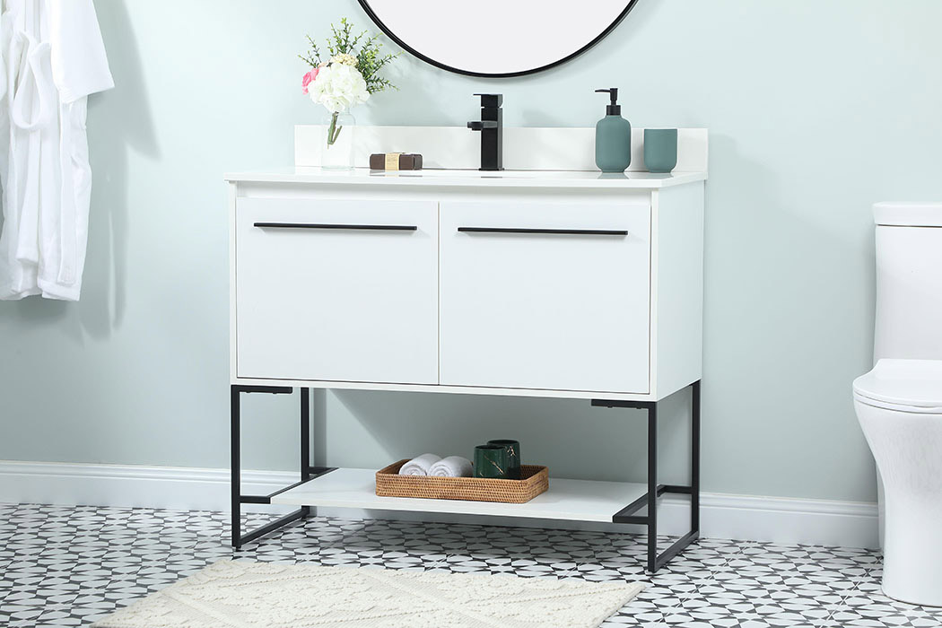 Elegant Bathroom Vanity - White (VF42540MWH-BS)