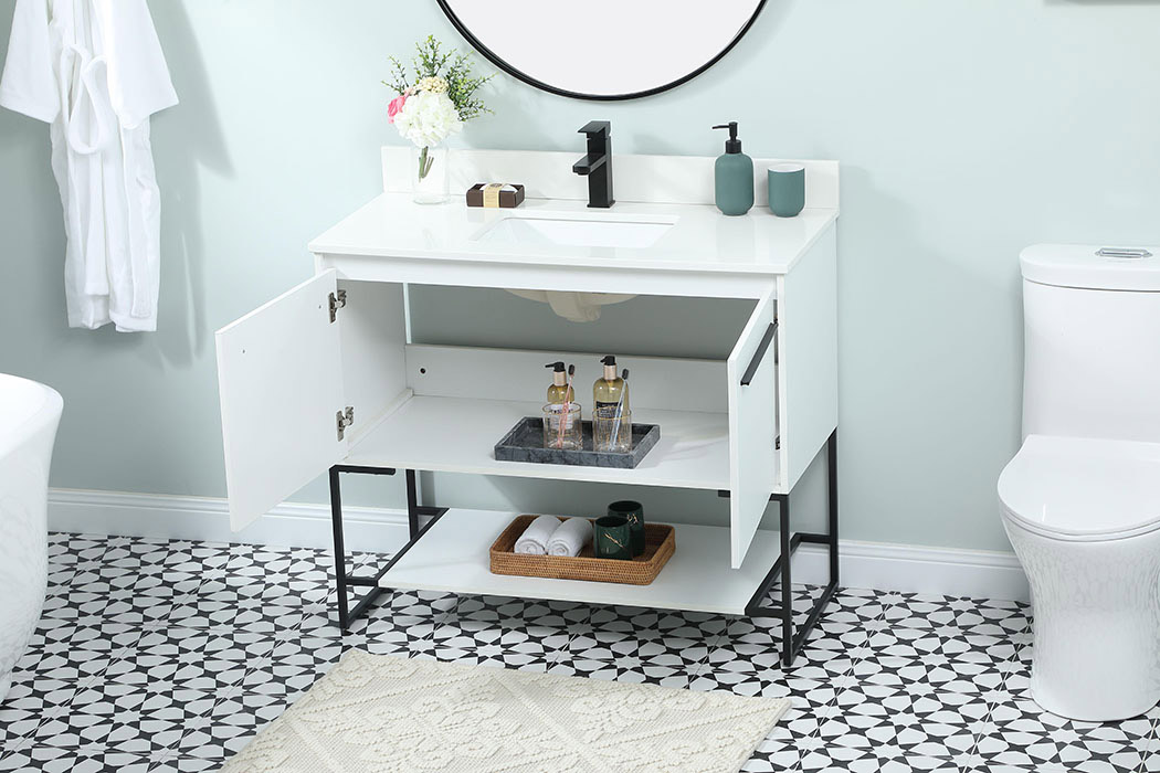 Elegant Bathroom Vanity - White (VF42540MWH-BS)