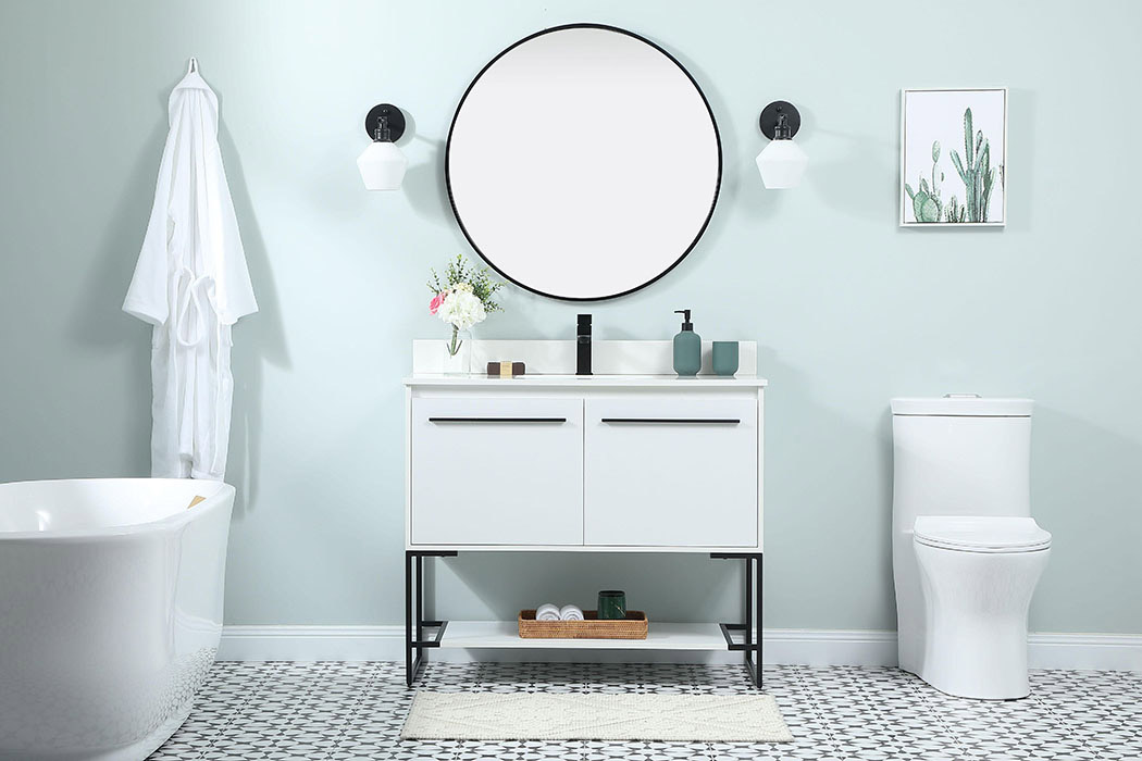 Elegant Bathroom Vanity - White (VF42540MWH-BS)