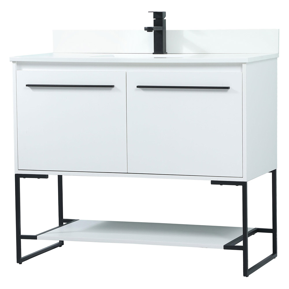 Elegant Bathroom Vanity - White (VF42540MWH-BS)