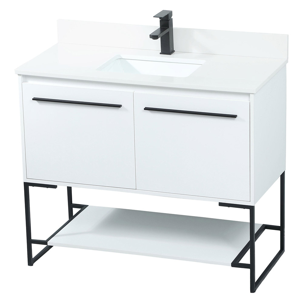 Elegant Bathroom Vanity - White (VF42540MWH-BS)