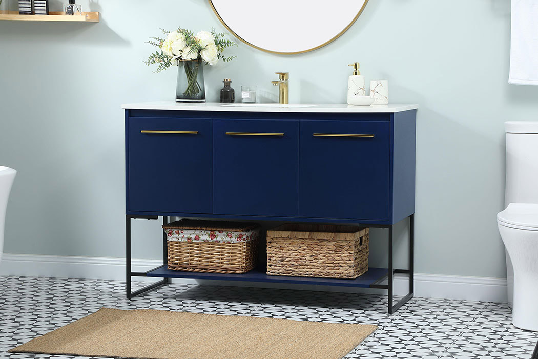 Elegant Bathroom Vanity - Blue (VF42548MBL)