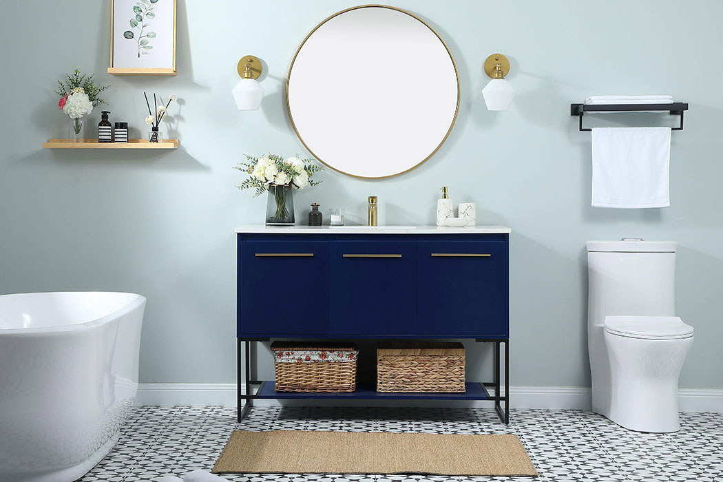 Elegant Bathroom Vanity - Blue (VF42548MBL)