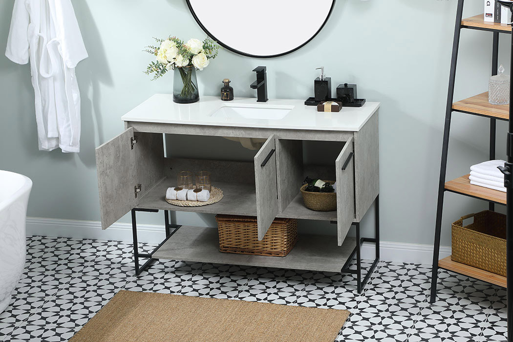 Elegant Bathroom Vanity - Concrete Gray (VF42548MCG)