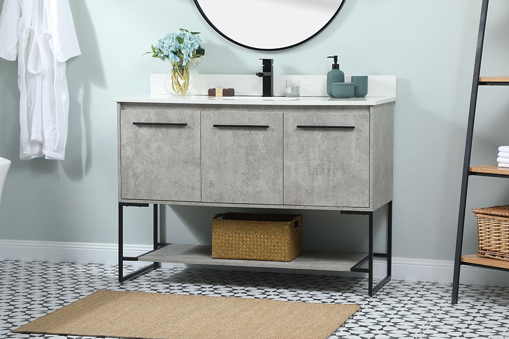 Elegant Bathroom Vanity - Concrete Gray (VF42548MCG-BS)