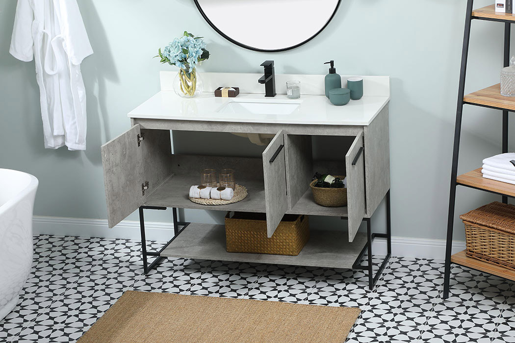 Elegant Bathroom Vanity - Concrete Gray (VF42548MCG-BS)