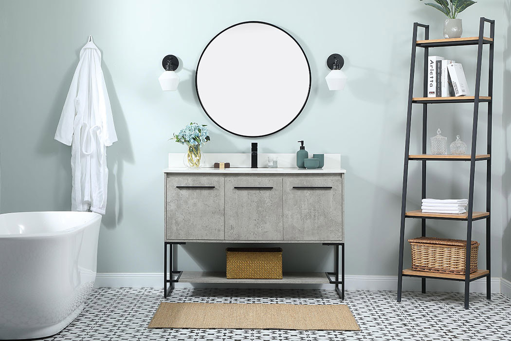 Elegant Bathroom Vanity - Concrete Gray (VF42548MCG-BS)