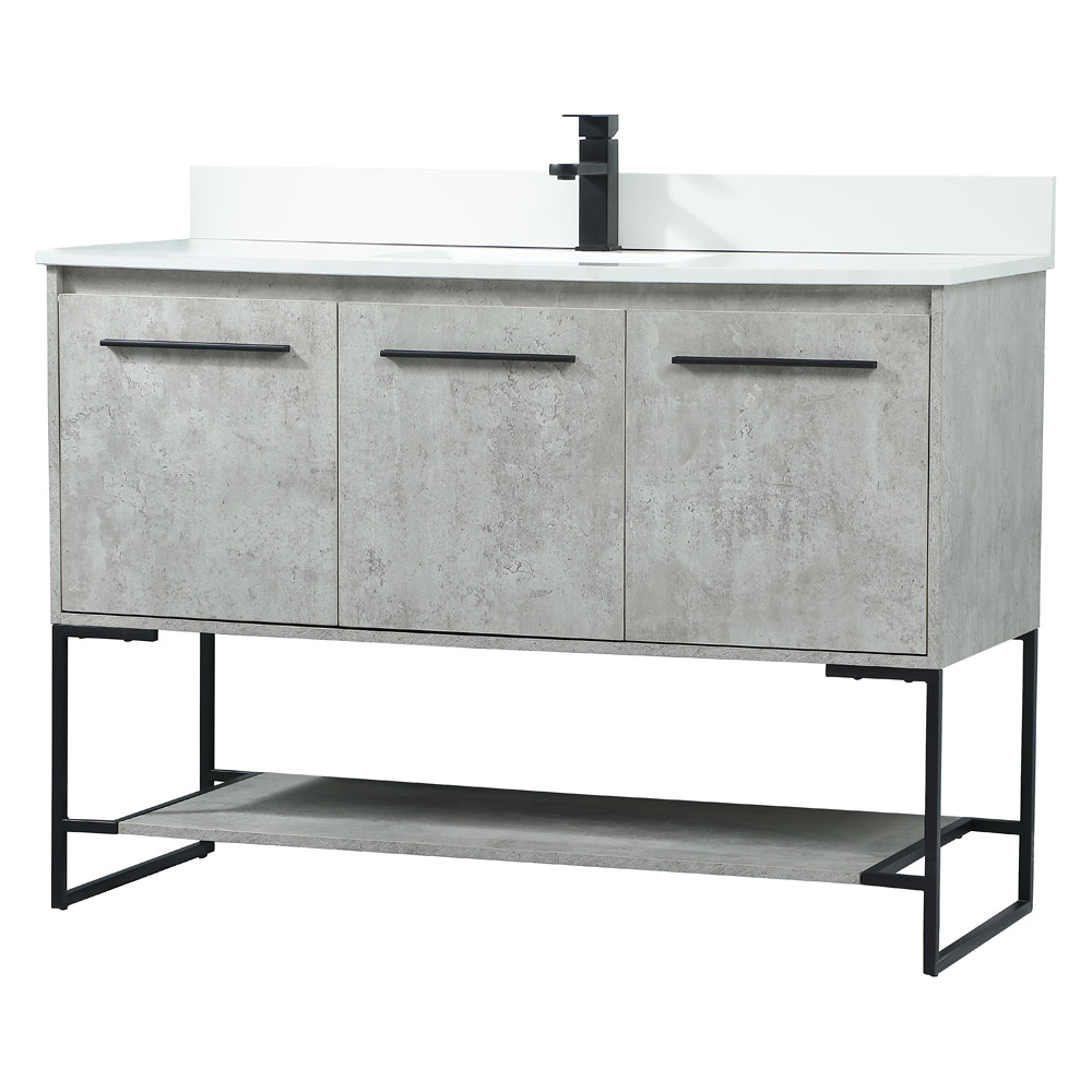 Elegant Bathroom Vanity - Concrete Gray (VF42548MCG-BS)