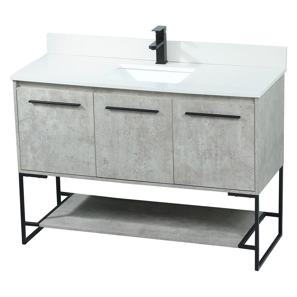 Elegant Bathroom Vanity - Concrete Gray (VF42548MCG-BS)