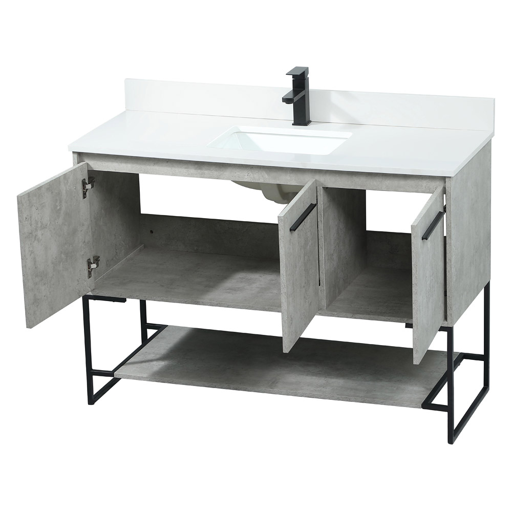 Elegant Bathroom Vanity - Concrete Gray (VF42548MCG-BS)