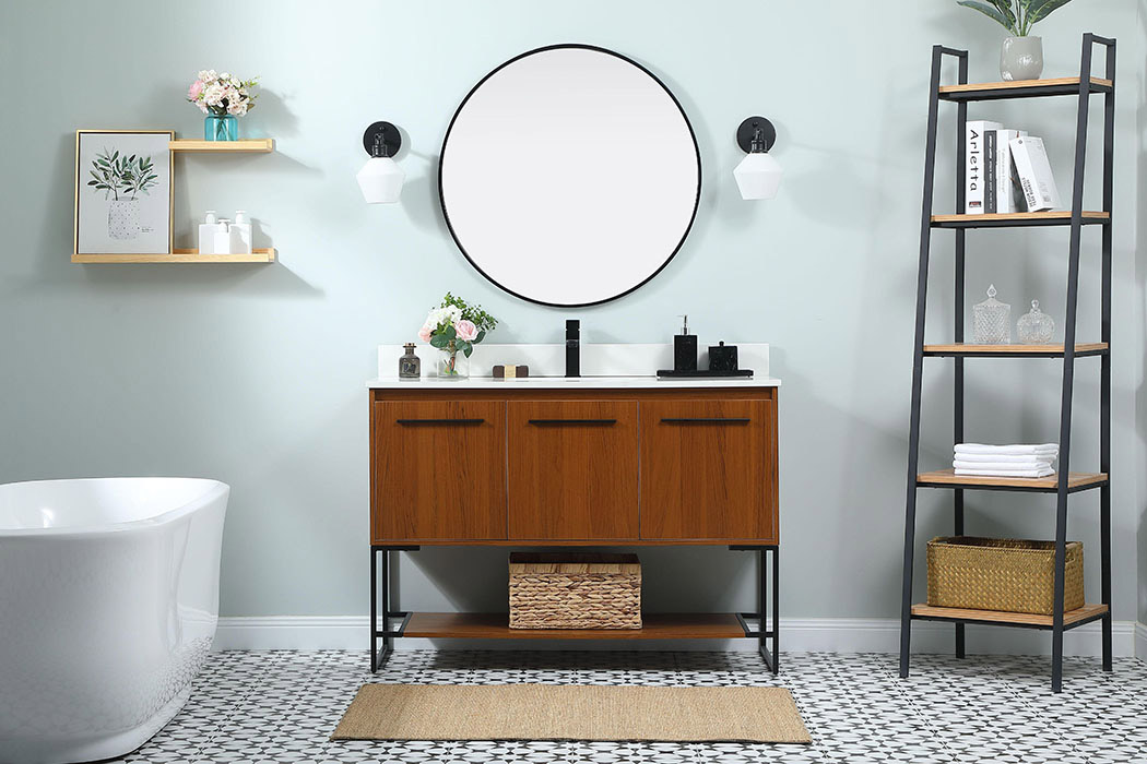 Elegant Bathroom Vanity - Teak (VF42548MTK-BS)