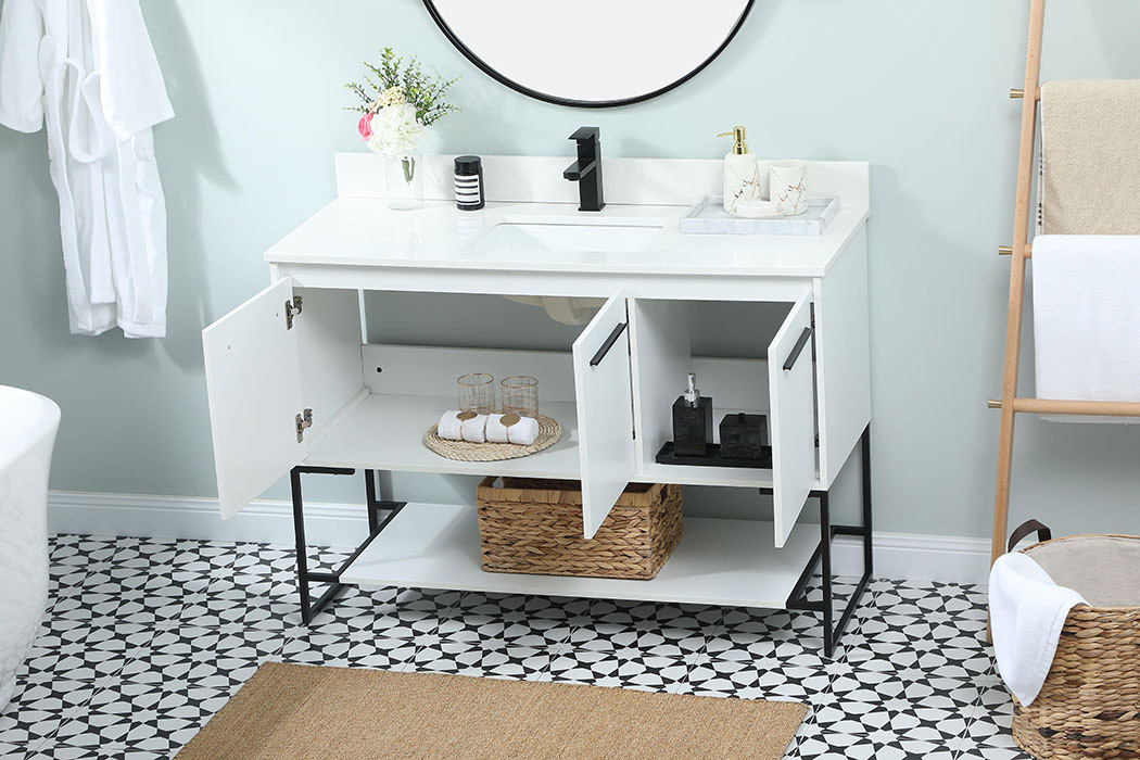 Elegant Bathroom Vanity - White (VF42548MWH-BS)