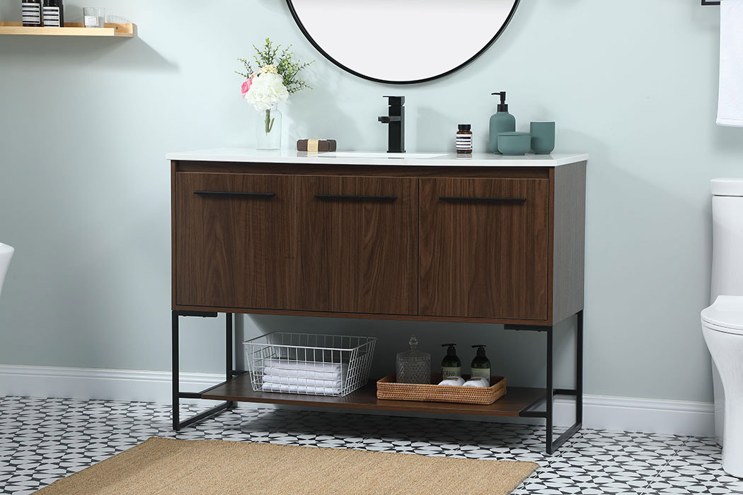 Elegant Bathroom Vanity - Walnut (VF42548MWT)