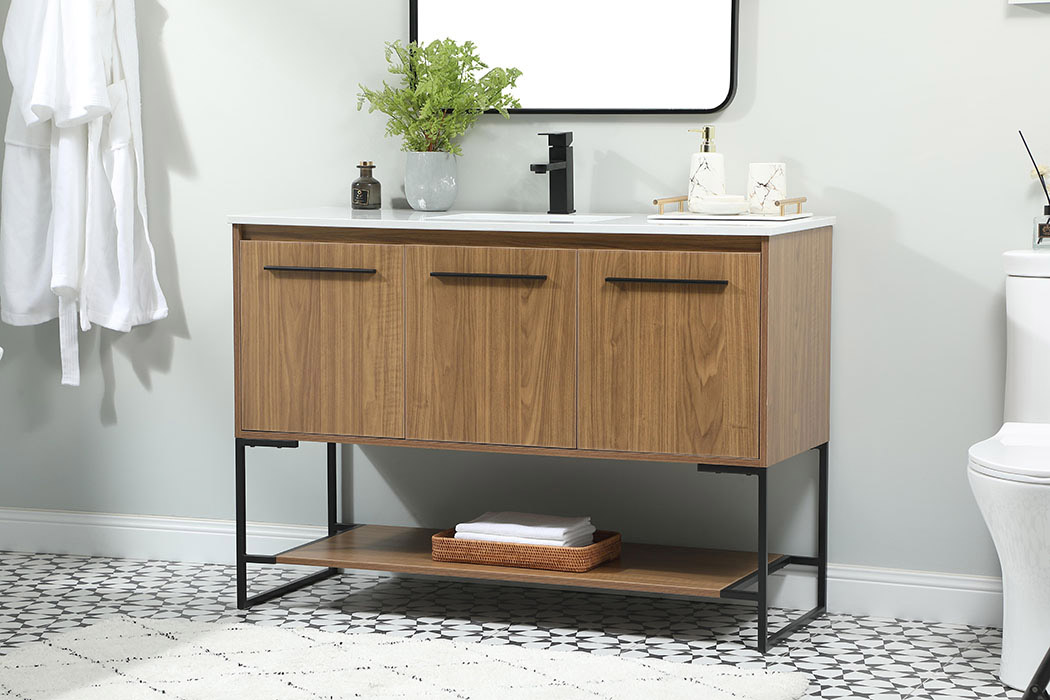 Elegant Bathroom Vanity - Walnut Brown (VF42548WB)