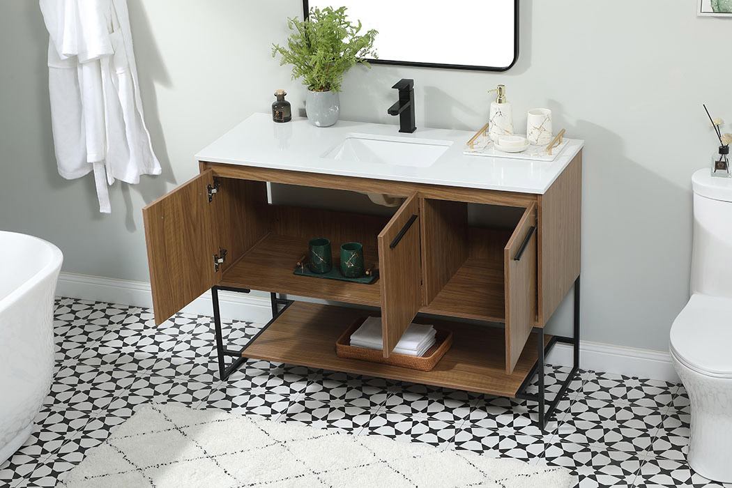 Elegant Bathroom Vanity - Walnut Brown (VF42548WB)