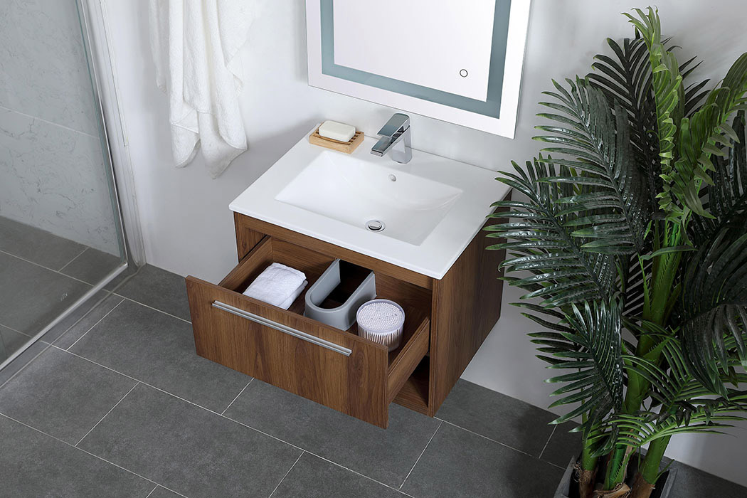 Elegant Bathroom Vanity - Walnut Brown, L 24" (VF43024WB)