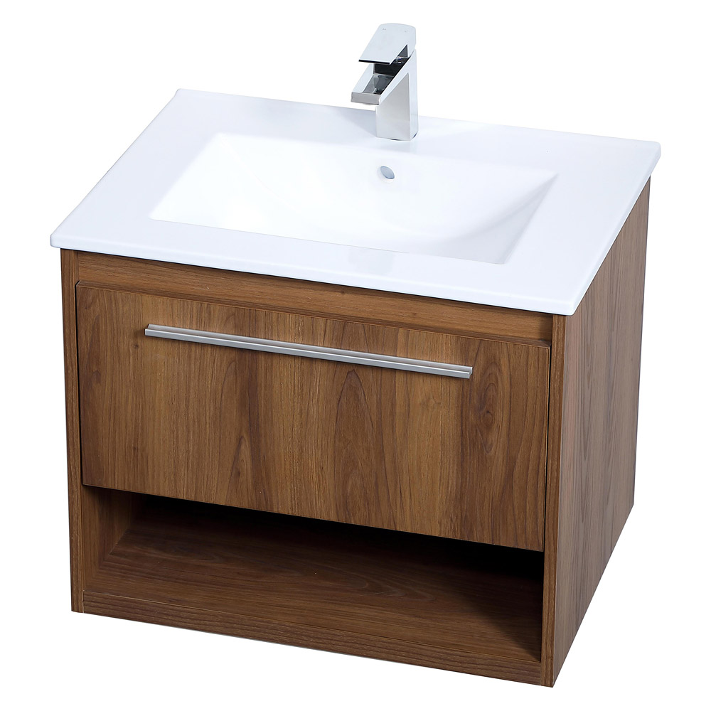 Elegant Bathroom Vanity - Walnut Brown, L 24" (VF43024WB)