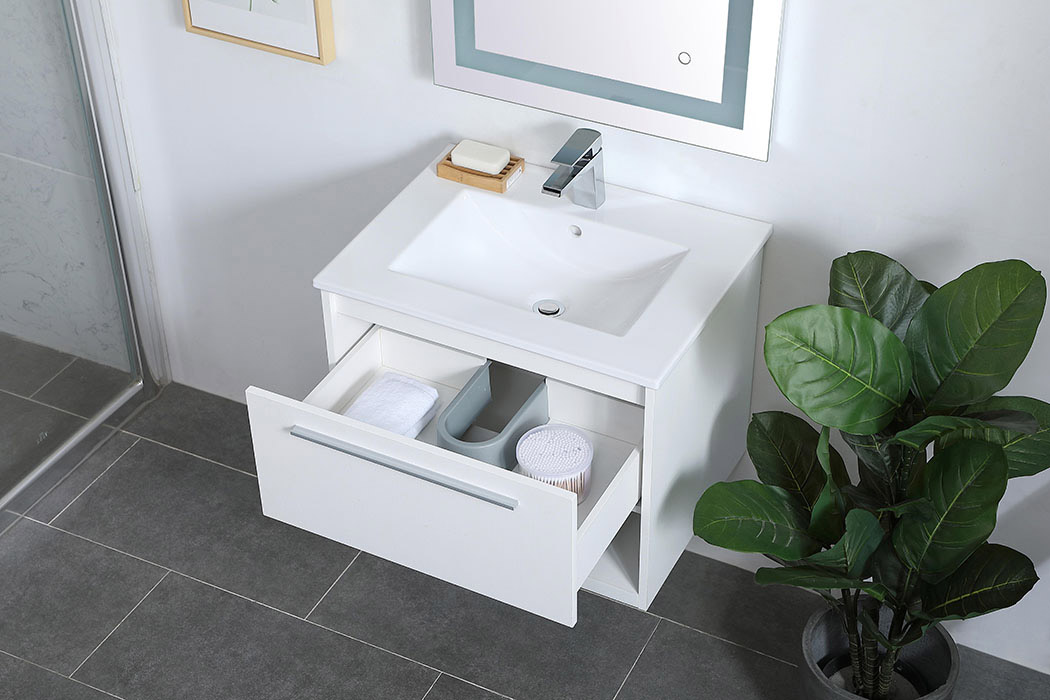 Elegant Bathroom Vanity - White, L 24" (VF43024WH)