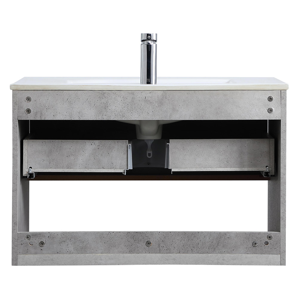 Elegant Bathroom Vanity - Concrete Gray, L 30" (VF43030CG)