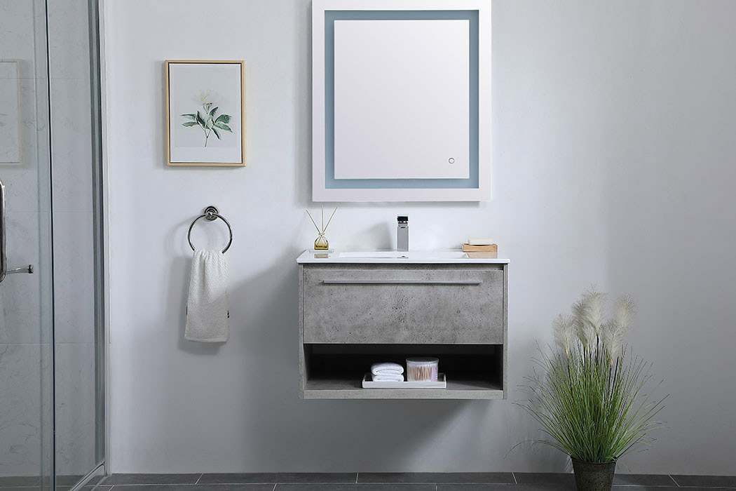 Elegant Bathroom Vanity - Concrete Gray, L 30" (VF43030CG)