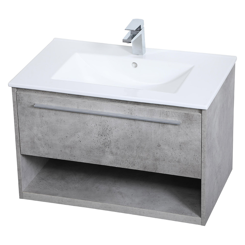 Elegant Bathroom Vanity - Concrete Gray, L 30" (VF43030CG)