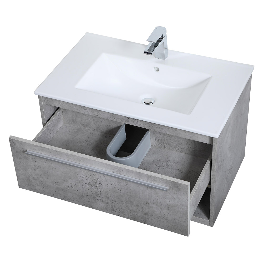 Elegant Bathroom Vanity - Concrete Gray, L 30" (VF43030CG)