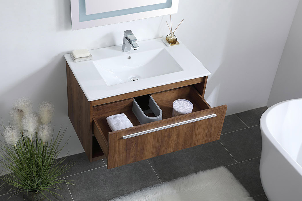 Elegant Bathroom Vanity - Walnut Brown, L 30" (VF43030WB)