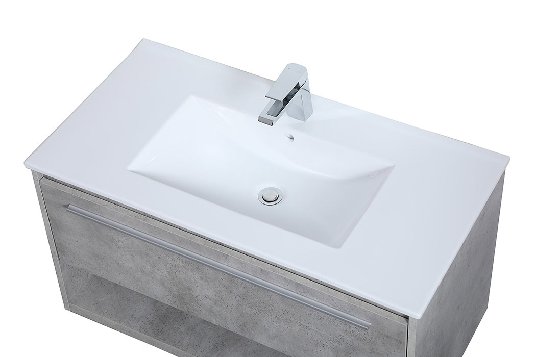 Elegant Bathroom Vanity - Concrete Gray, L 36" (VF43036CG)