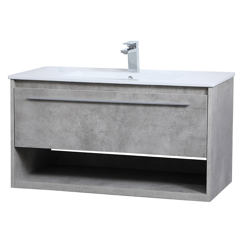 Elegant Bathroom Vanity - Concrete Gray, L 36" (VF43036CG)