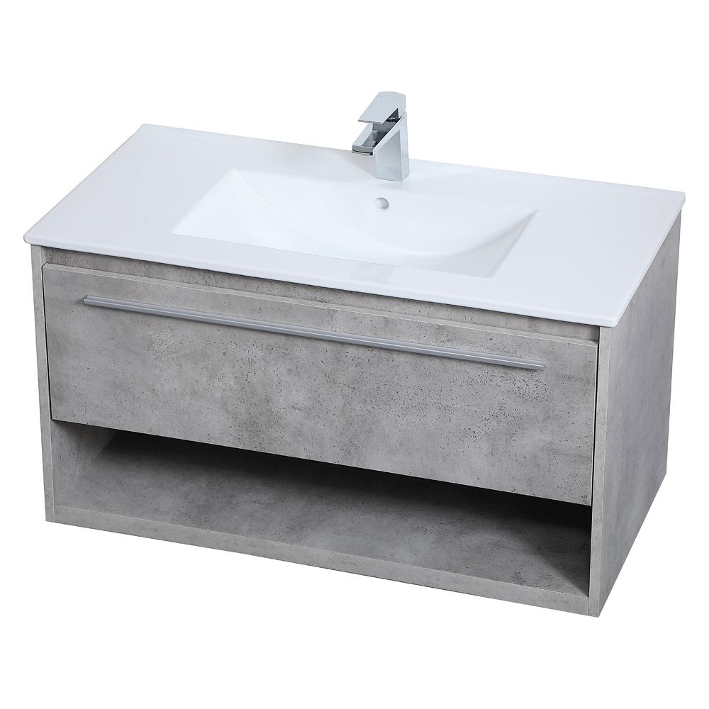 Elegant Bathroom Vanity - Concrete Gray, L 36" (VF43036CG)