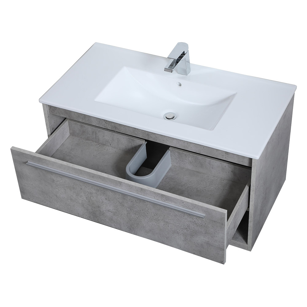 Elegant Bathroom Vanity - Concrete Gray, L 36" (VF43036CG)