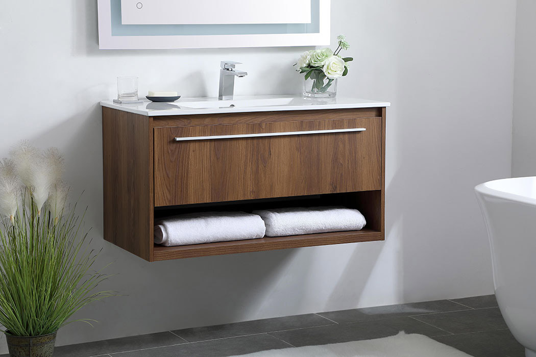 Elegant Bathroom Vanity - Walnut Brown, L 36" (VF43036WB)