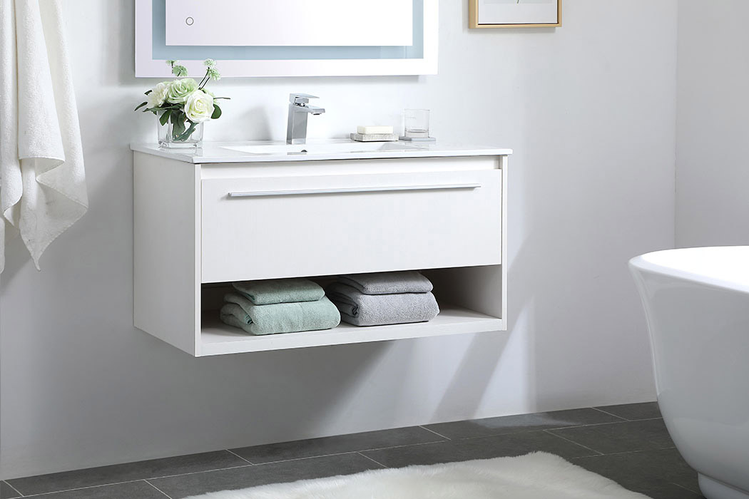 Elegant Bathroom Vanity - White, L 36" (VF43036WH)