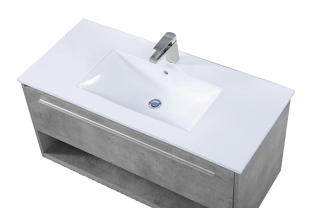 Elegant Bathroom Vanity - Concrete Gray, L 40" (VF43040CG)