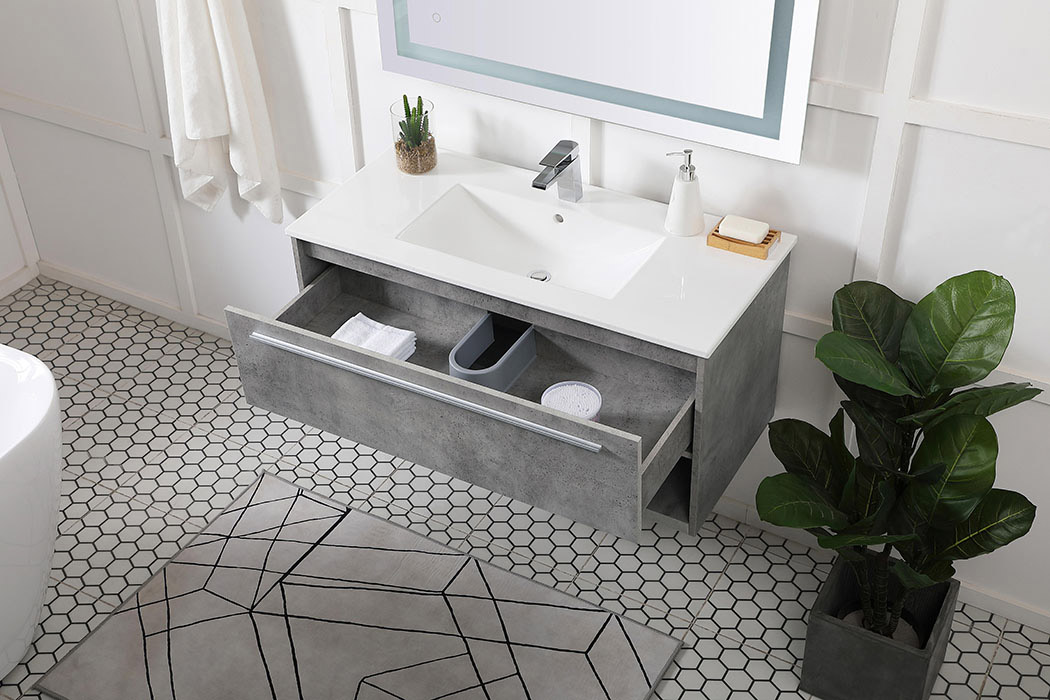 Elegant Bathroom Vanity - Concrete Gray, L 40" (VF43040CG)