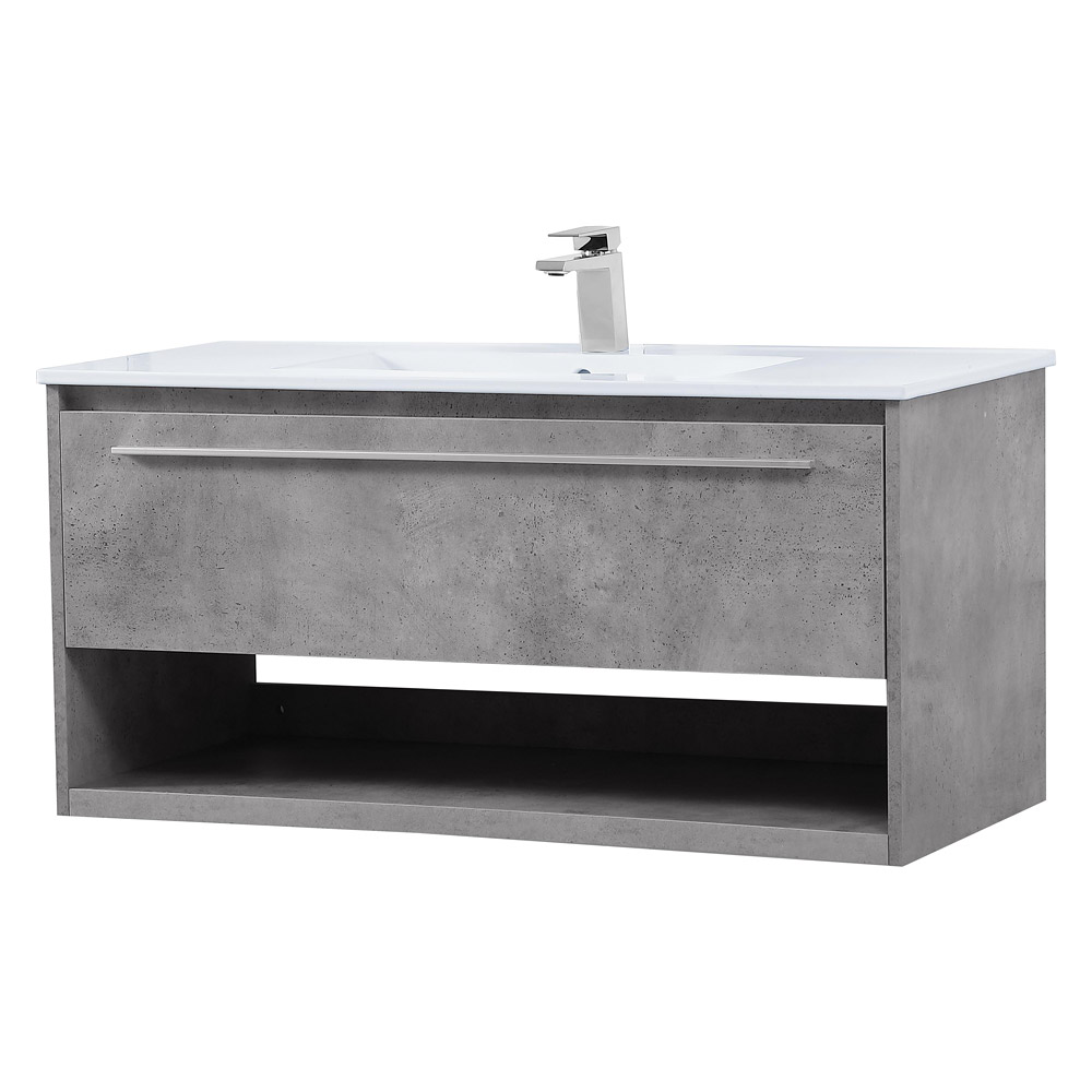 Elegant Bathroom Vanity - Concrete Gray, L 40" (VF43040CG)