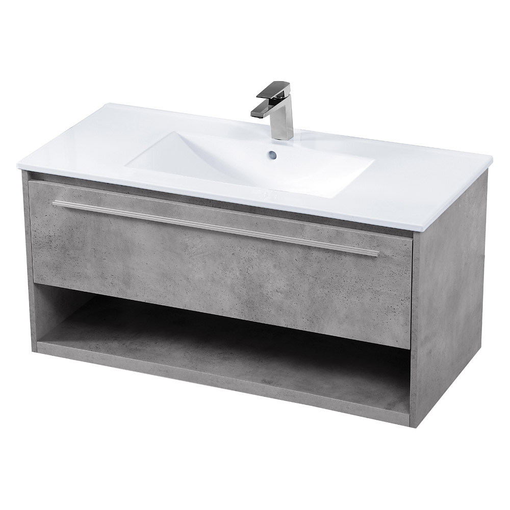 Elegant Bathroom Vanity - Concrete Gray, L 40" (VF43040CG)