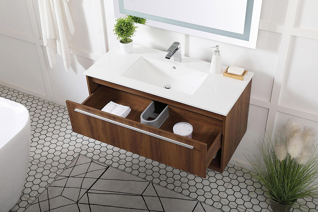 Elegant Bathroom Vanity - Walnut Brown, L 40" (VF43040WB)