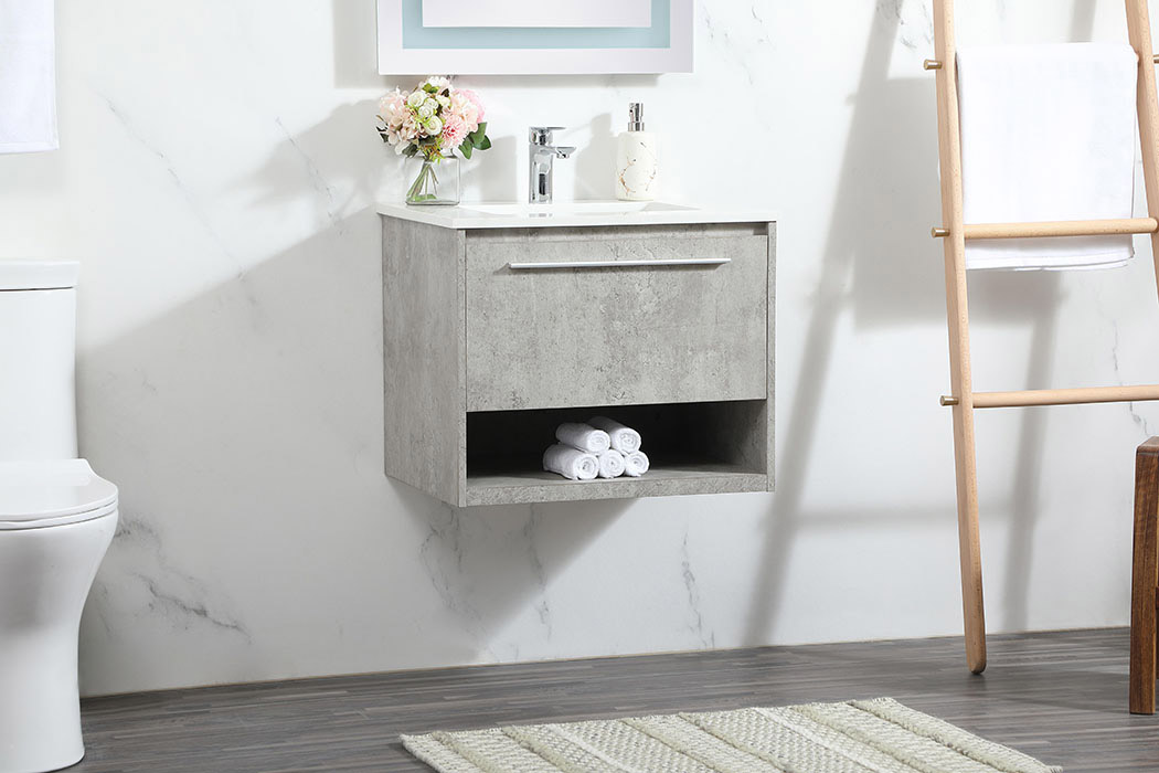 Elegant Bathroom Vanity - Concrete Gray (VF43524MCG)