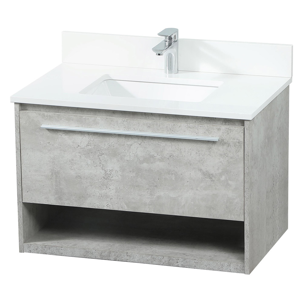 Elegant Bathroom Vanity - Concrete Gray (VF43530MCG-BS)