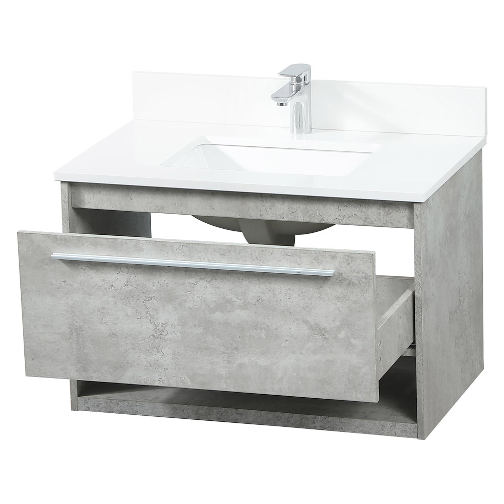 Elegant Bathroom Vanity - Concrete Gray (VF43530MCG-BS)