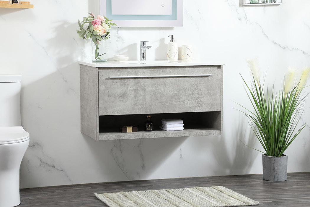 Elegant Bathroom Vanity - Concrete Gray (VF43536MCG)