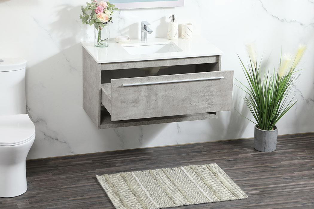 Elegant Bathroom Vanity - Concrete Gray (VF43536MCG)