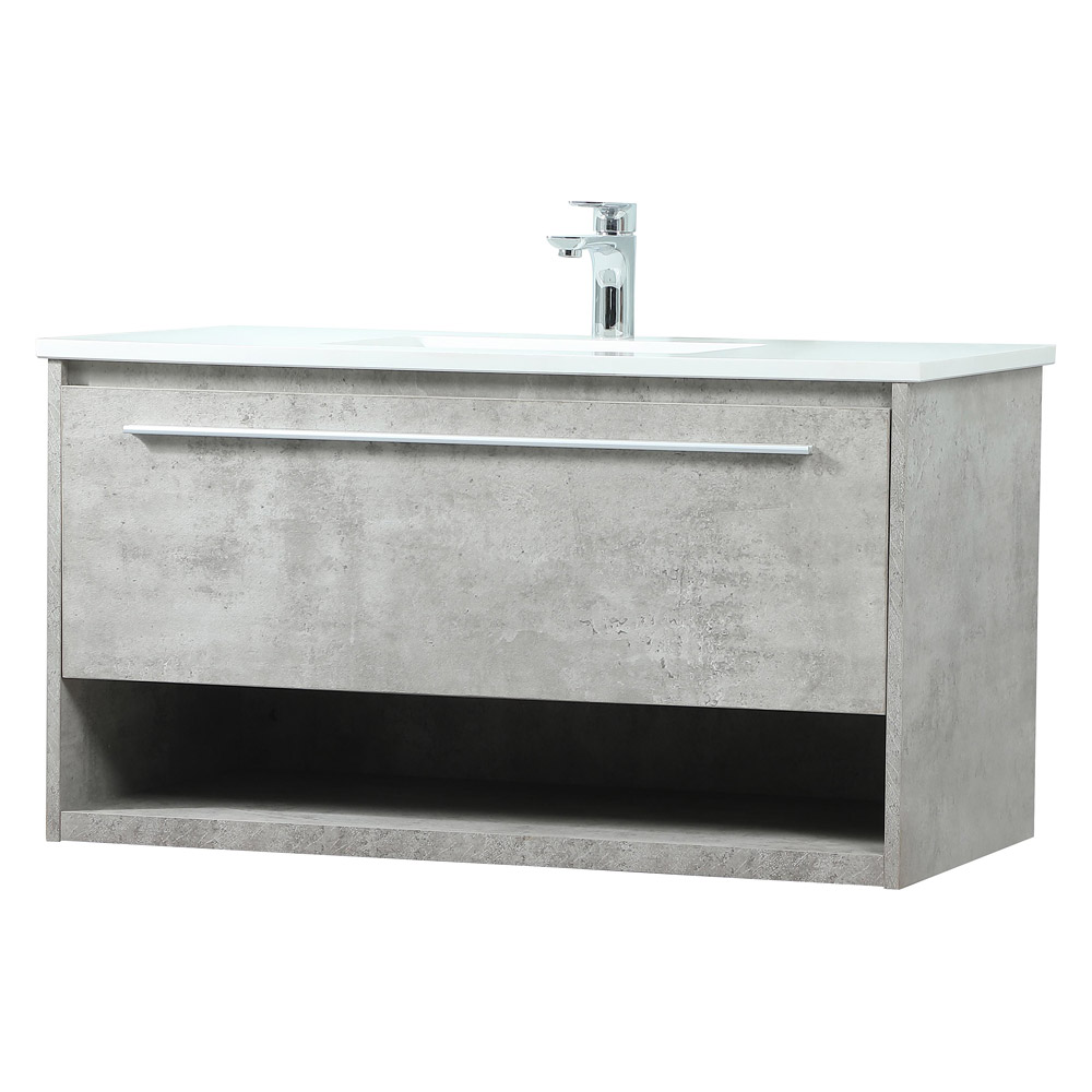 Elegant Bathroom Vanity - Concrete Gray (VF43536MCG)