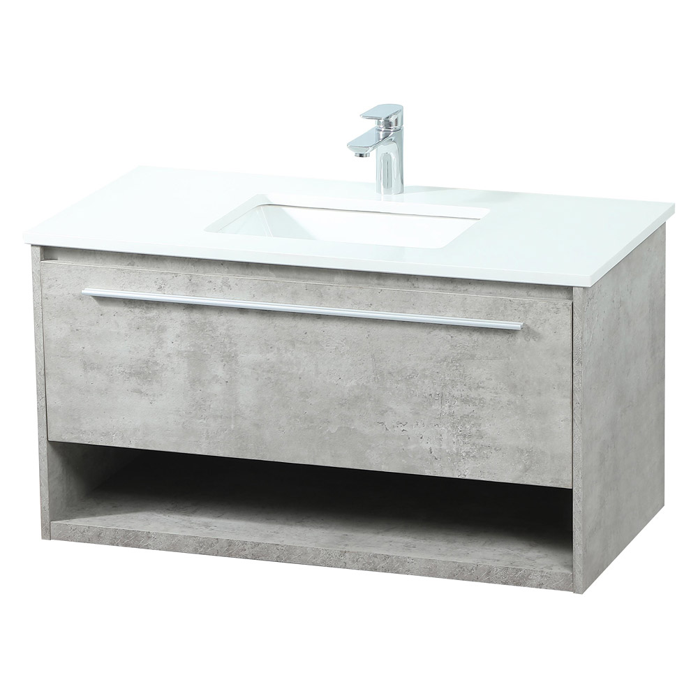 Elegant Bathroom Vanity - Concrete Gray (VF43536MCG)