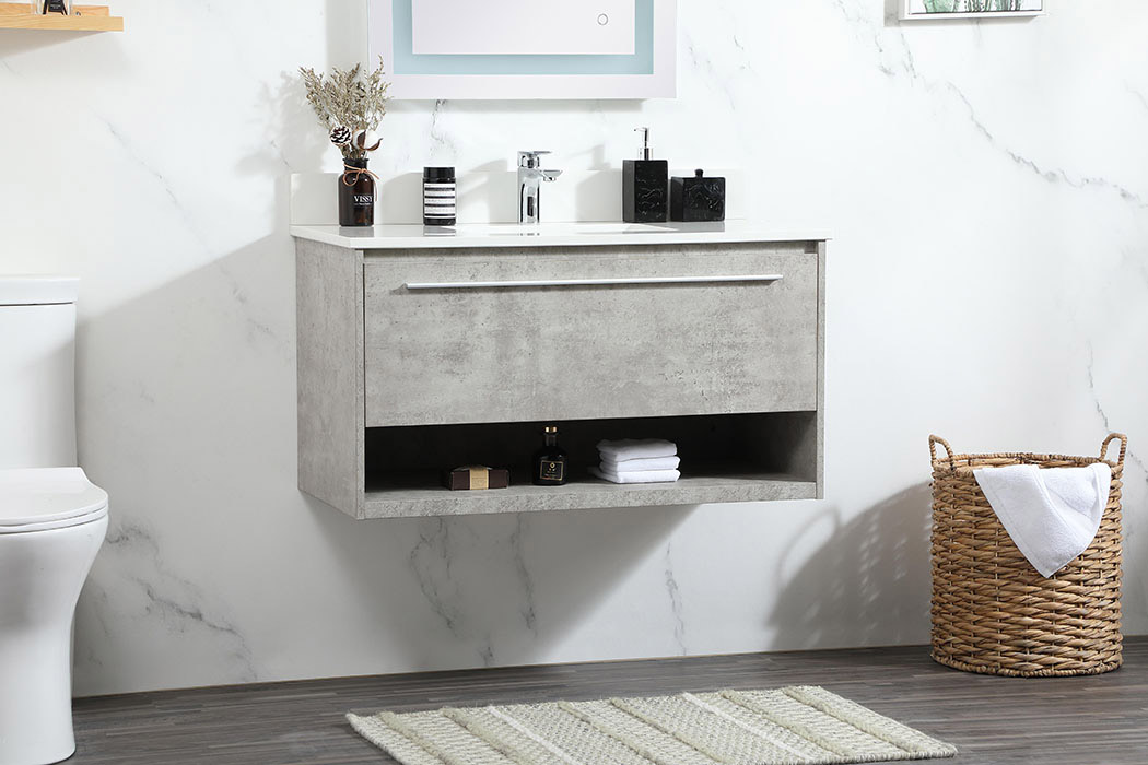 Elegant Bathroom Vanity - Concrete Gray (VF43536MCG-BS)