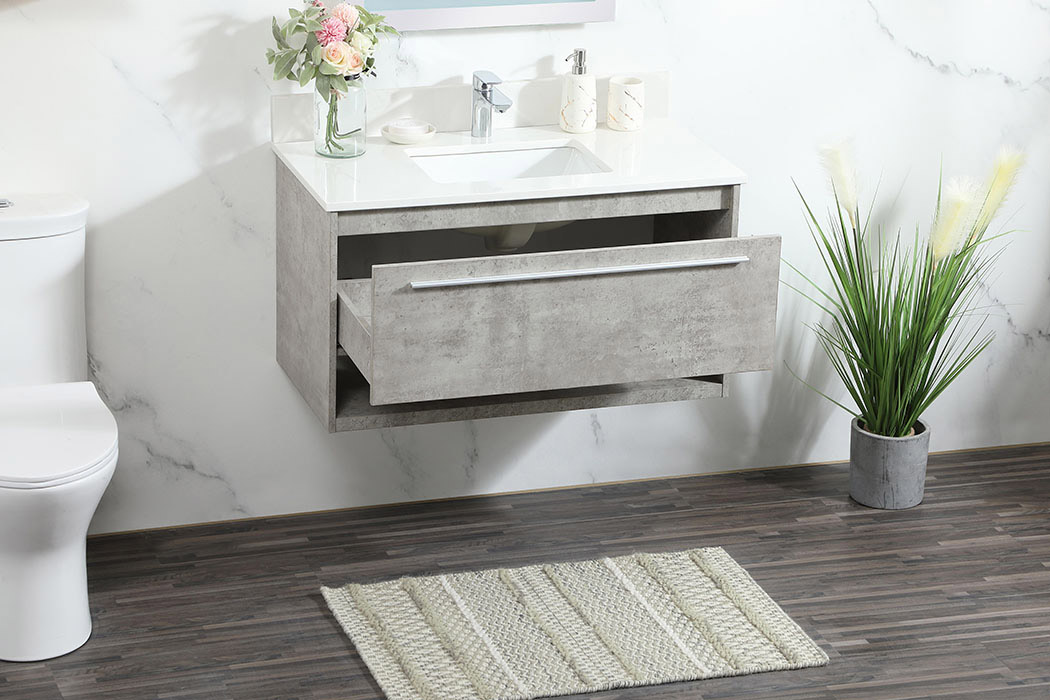 Elegant Bathroom Vanity - Concrete Gray (VF43536MCG-BS)